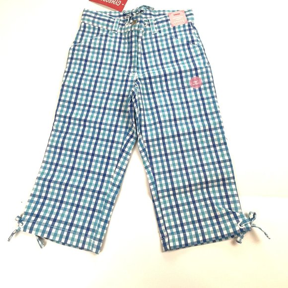 NWT Gymboree Girl Plaid Tie Capri Pant & Flip-Flop Ribbon Halter Top Size 6 - Picture 2 of 9